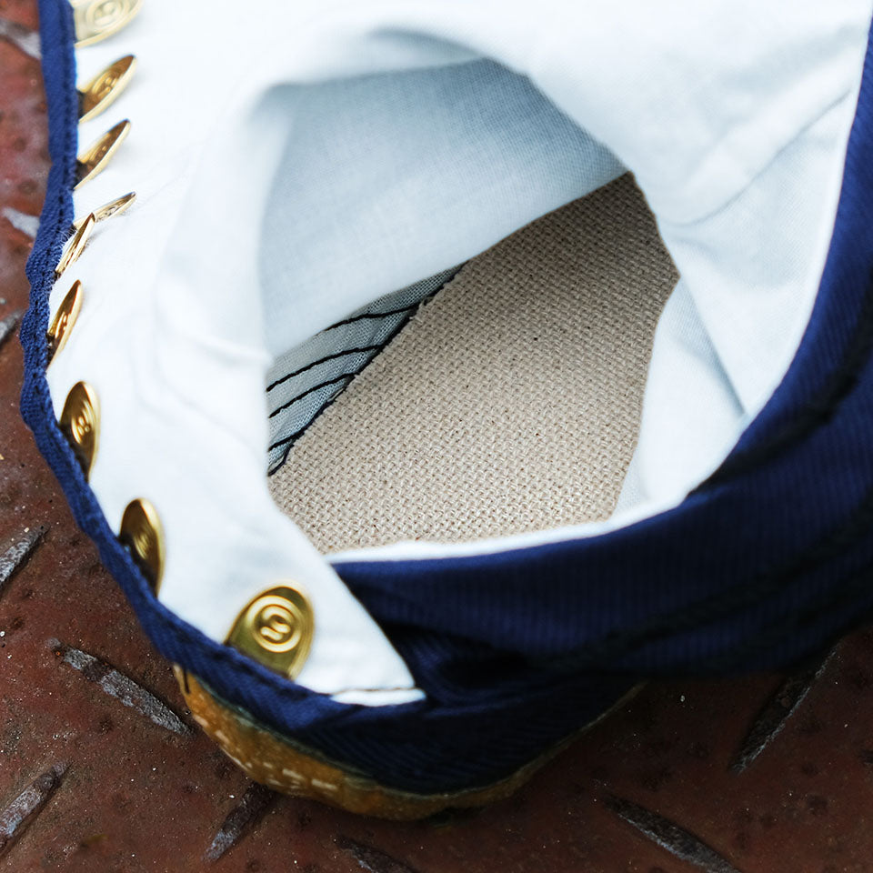 プロガードジョグ12枚　紺の足入れ部分