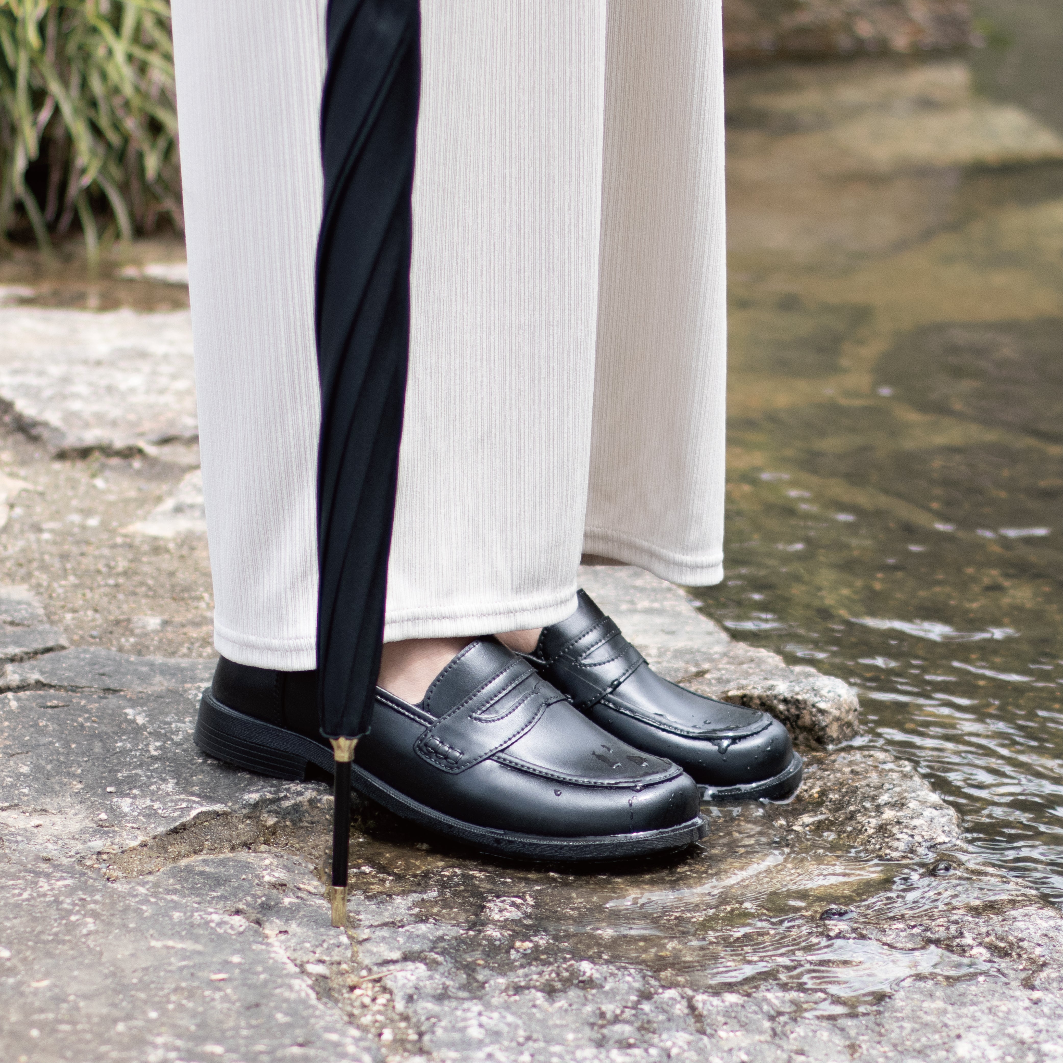 RAINローファー#62　ブラックの着用画像